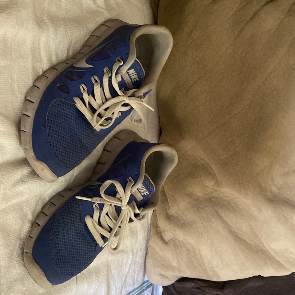 Blue and white Nike